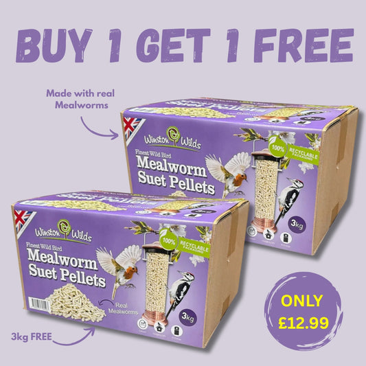 3kg Mealworm Suet Pellets + 3Kg FREE