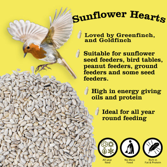 28kg Sunflower Hearts x2 14kg Bags